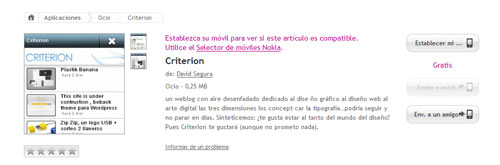 App Criterion Tienda Ovi