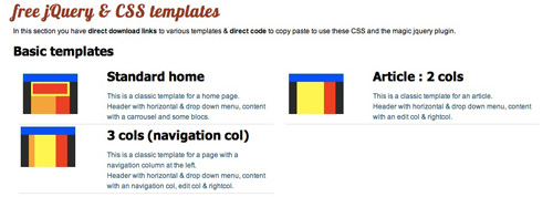 jQuery & CSS Templates